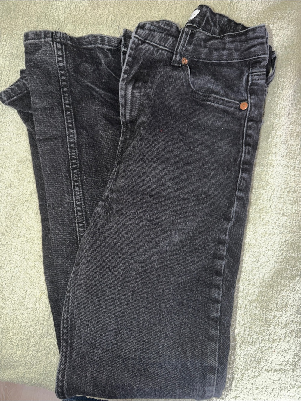 Zara Women’s Washed Black Straight Jeans Size 2
